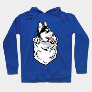 husky in pocket Hoodie